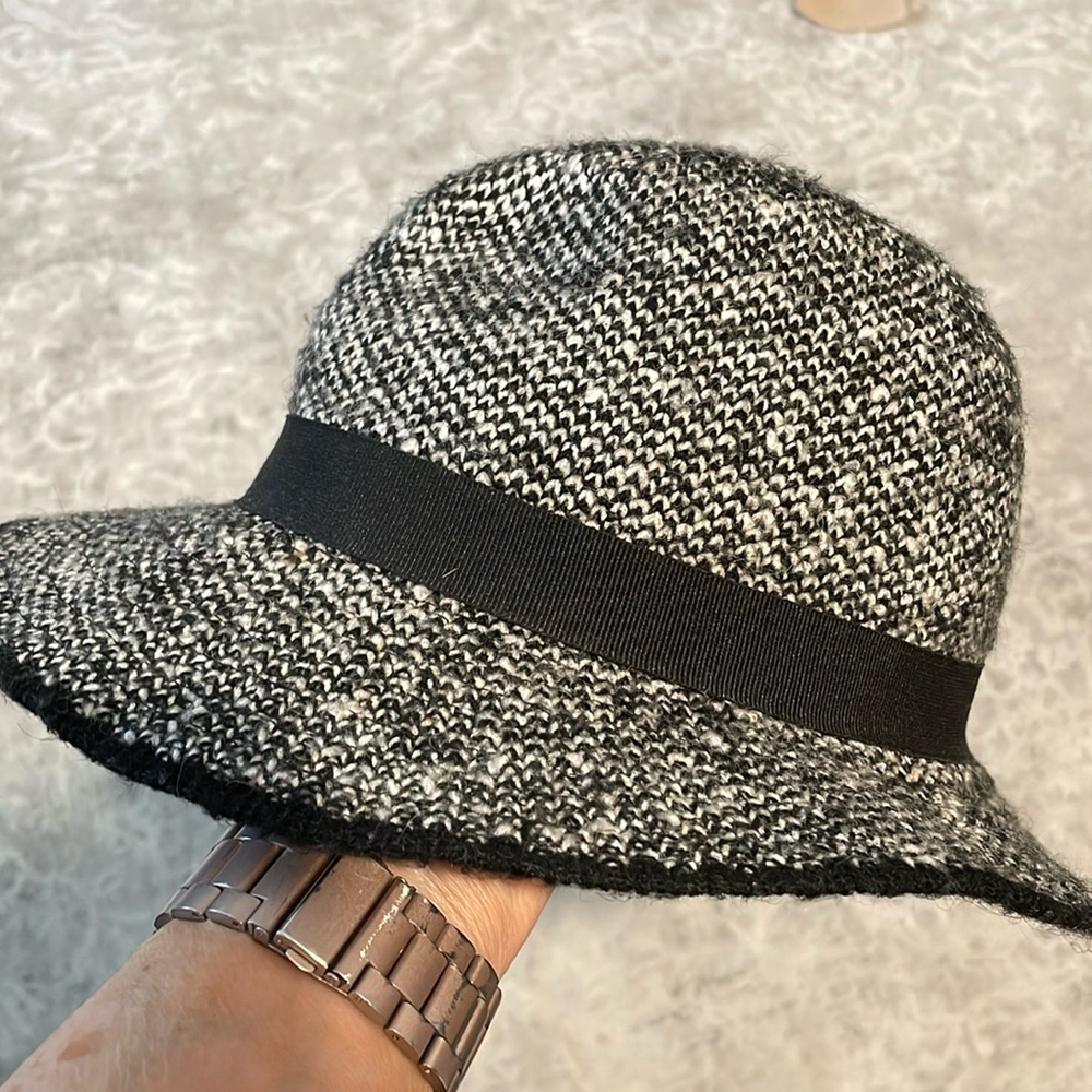 Black and white winter hat